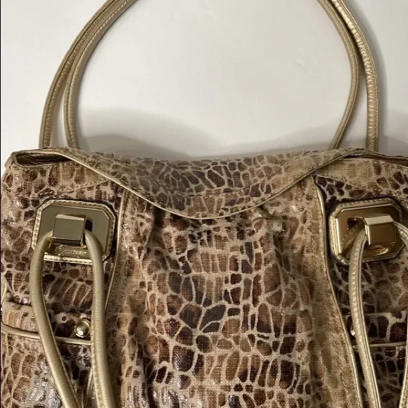 B. Makowsky Brown Croc-Embossed Shoulder Bag - Picture 12 of 12